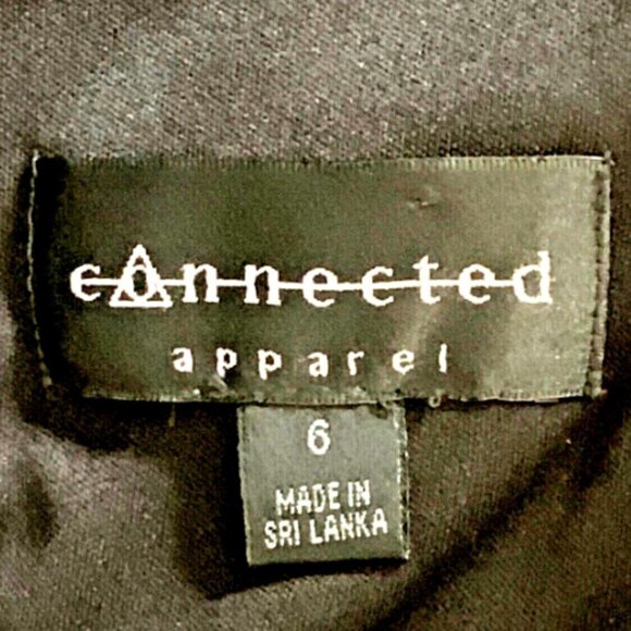 Connected Apparel Black Chiffon Evening Dress Beaded Neckline Sz 6 #222D - Picture 9 of 10